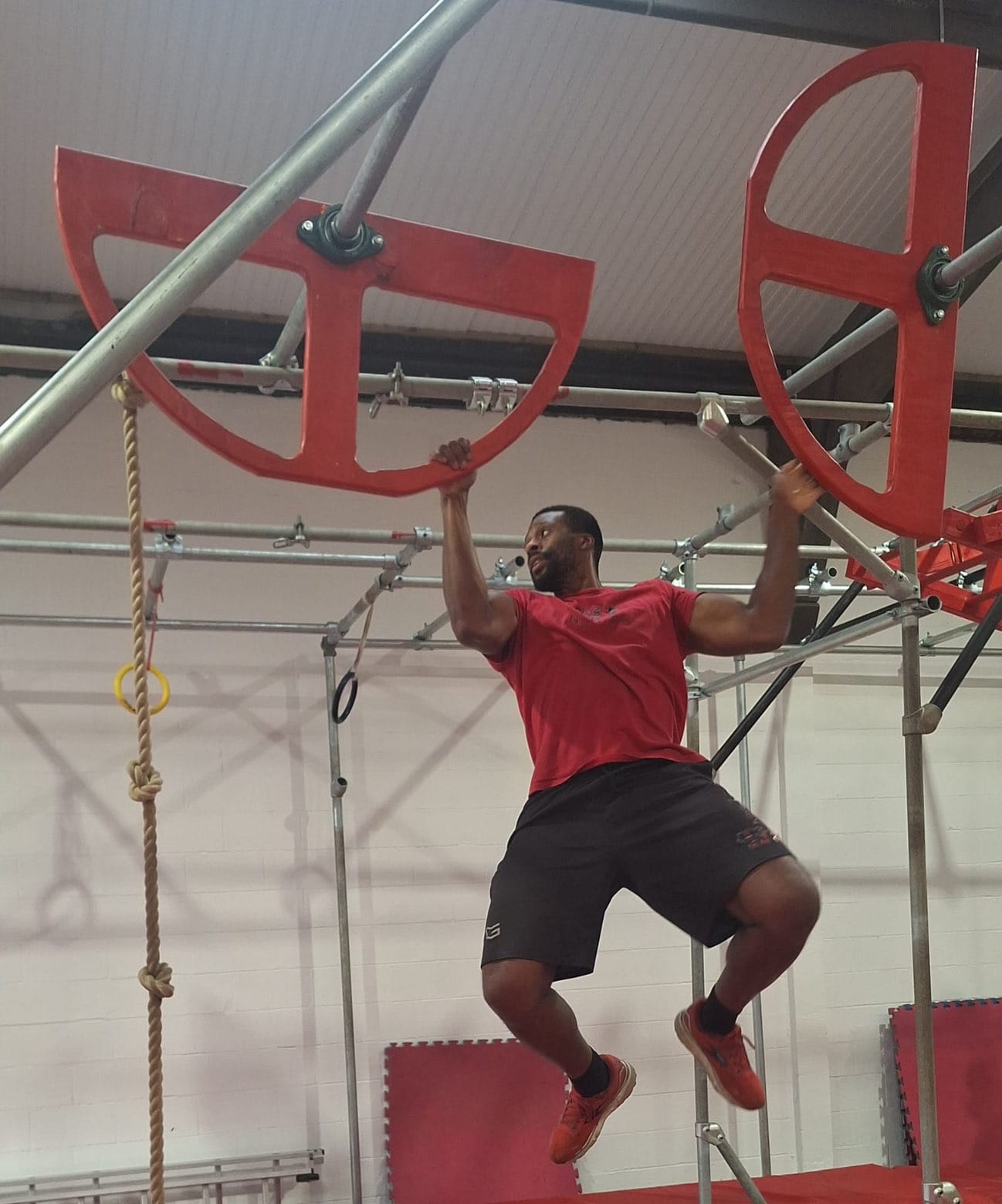 Adults training on the ninja obstacle rig at HC:FIT Liverpool